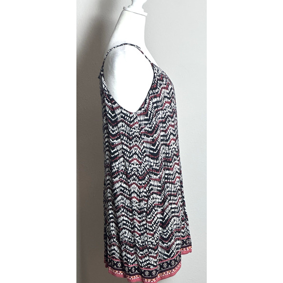 Sanctuary‎ Women’s Black Burgundy & White Sundress Size L Summer Dress - Picture 4 of 16